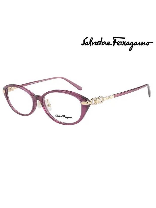 Eyewear Oval Eyeglasses Purple - SALVATORE FERRAGAMO - BALAAN 3