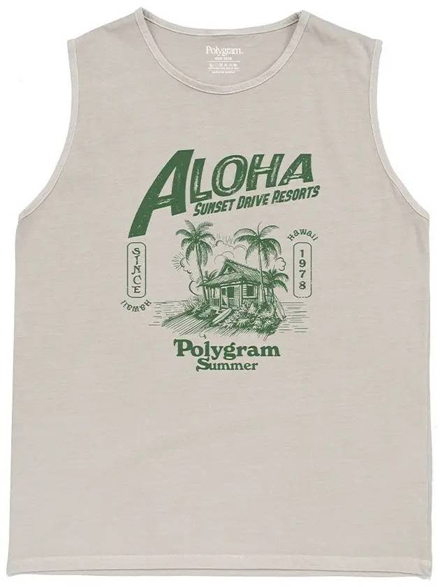 ALOHA PIGMENT DYED SLEEVELESS STONE BEIGE - POLYGRAM - BALAAN 3