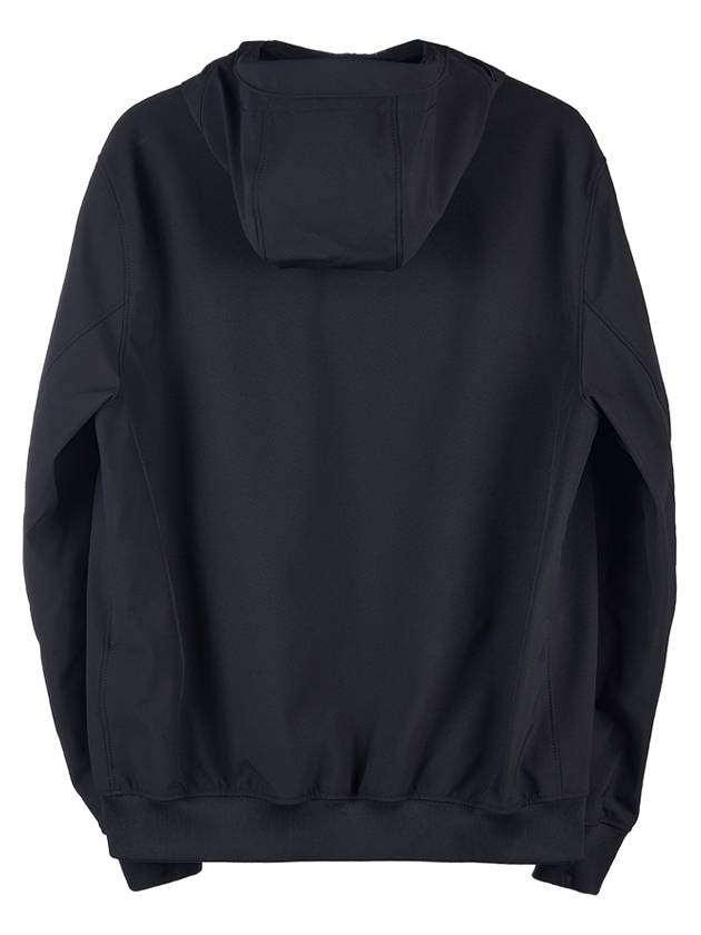 Men's Wappen Patch Softshell Zip Up Hoodie Black - STONE ISLAND - BALAAN 3