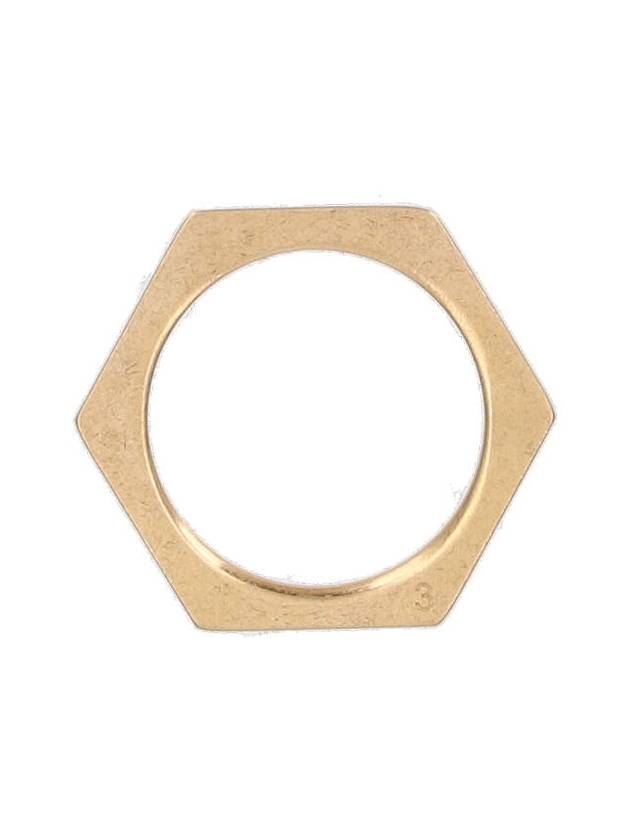 Women's Bolt Nut Ring Tumbled Yellow Gold - MAISON MARGIELA - BALAAN 4