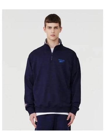 Primary logo half zip up sweatshirt navy - REEBOK - BALAAN 1