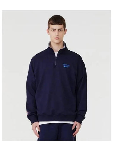 Primary logo half zip up sweatshirt navy - REEBOK - BALAAN 1