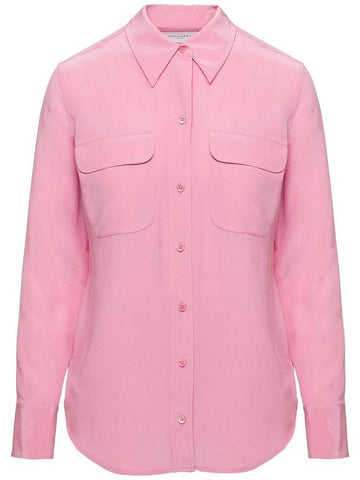 Pink Shirt With Patch Pockets With Flap In Silk Woman Equipment - EQUIPMENT - BALAAN 1