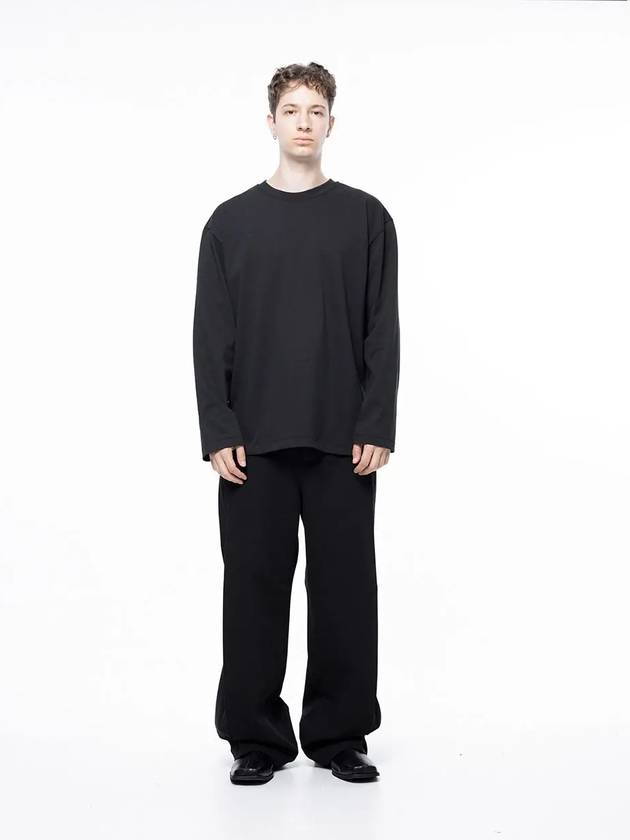 Men s M243TP01BK Clean Slit Long Sleeve T Shirt Black - CHANCE'S NOI - BALAAN 5