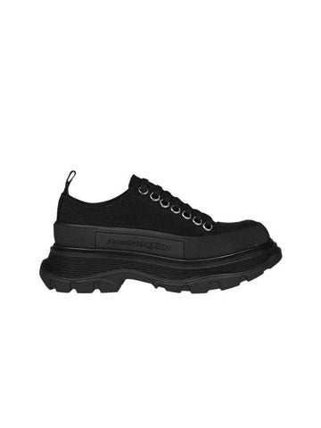 Tread Slick Canvas Low Top Sneakers Black - ALEXANDER MCQUEEN - BALAAN 1