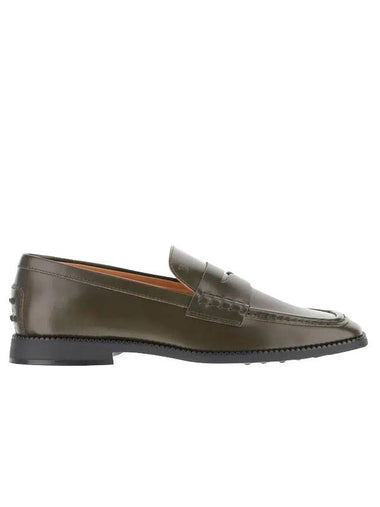 Pebble Tab Leather Penny Loafers Khaki - TOD'S - BALAAN 1