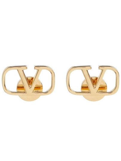 V Logo Signature Earrings Gold - VALENTINO - BALAAN 2