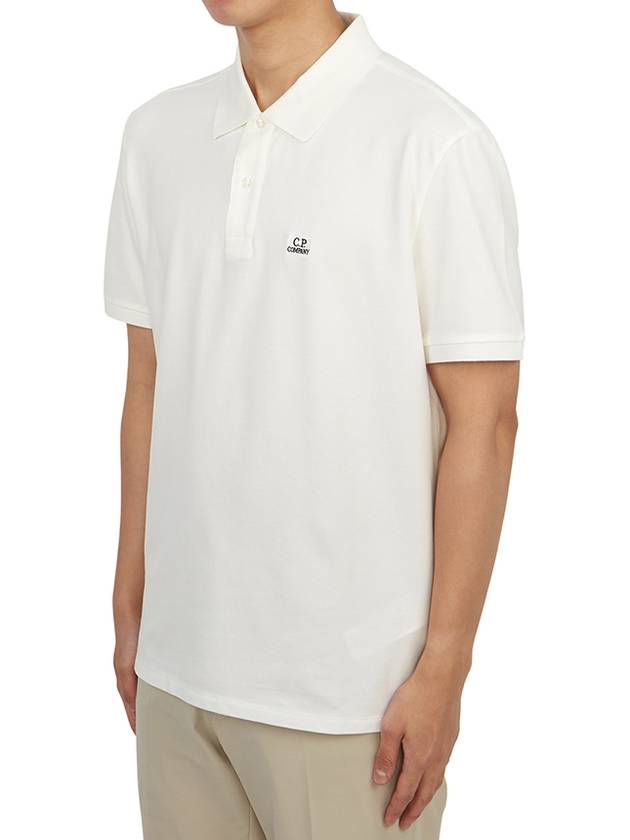 Stretch Piquet Regular Polo Shirt White - CP COMPANY - BALAAN 3