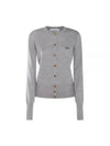 Bea Logo Wool Cardigan Grey - VIVIENNE WESTWOOD - BALAAN 2