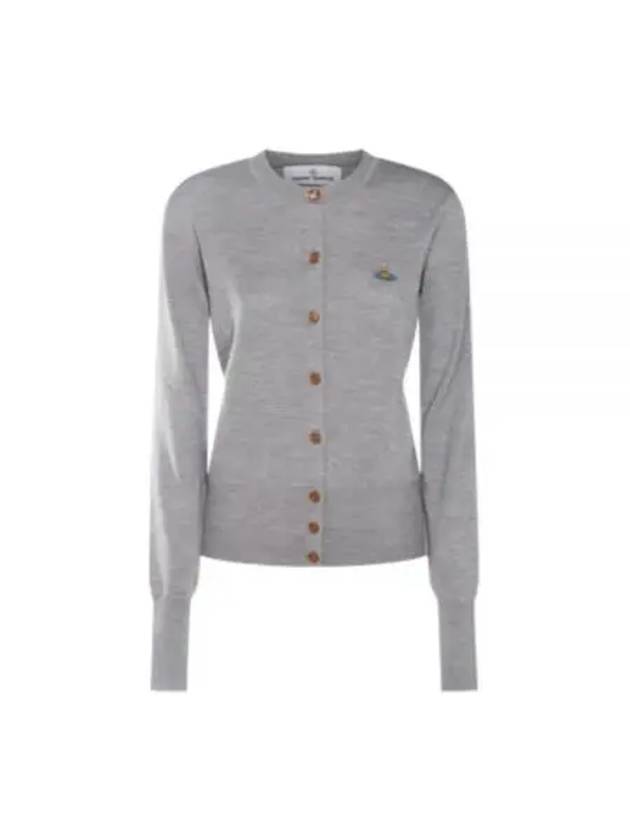 Bea Logo Wool Cardigan Grey - VIVIENNE WESTWOOD - BALAAN 2