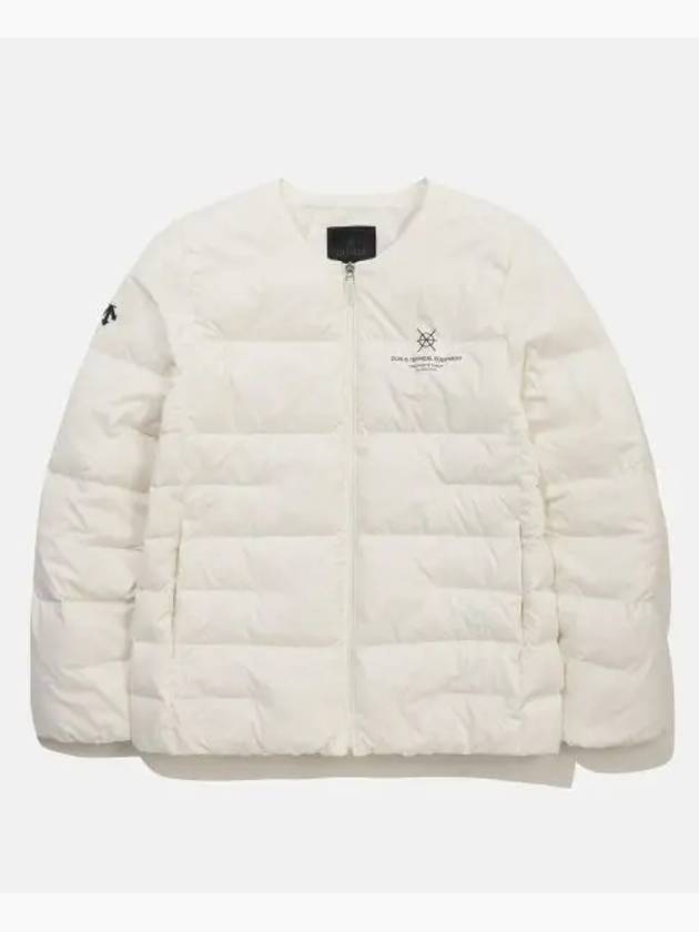 DUALIS U neck quilted lightweight goose down jacket ivory SP423DDJO4 - DESCENTE - BALAAN 1