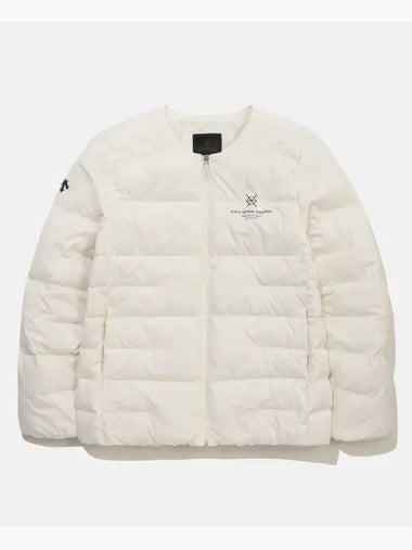 DUALIS U neck quilted lightweight goose down jacket ivory SP423DDJO4 - DESCENTE - BALAAN 1