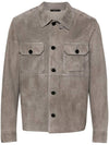 Micro Light Suede Jacket Grey - TOM FORD - BALAAN 1