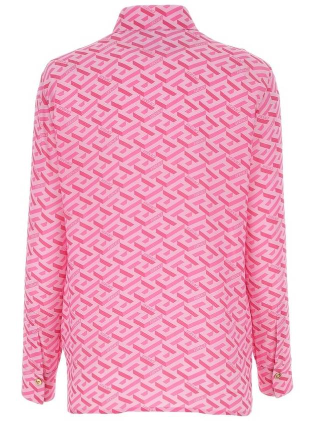 Women's La Greca Silk Shirt Pink - VERSACE - BALAAN 3