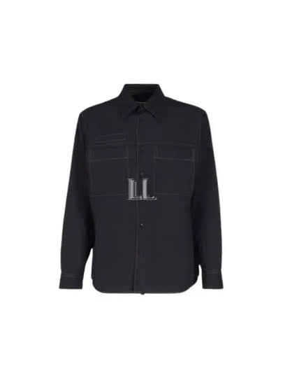 Classic Collar Virgin Wool Long Sleeve Shirt Blue - MARNI - BALAAN 2