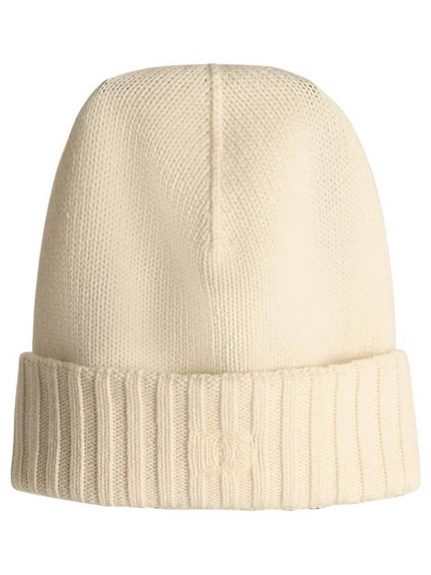 Dolce & Gabbana White Cashmere Beanie - DOLCE&GABBANA - BALAAN 1