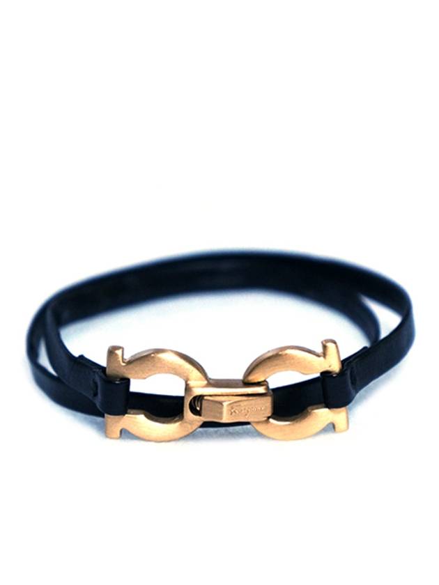 Ferragamo 2 line strap leather gold bracelet - SALVATORE FERRAGAMO - BALAAN 1