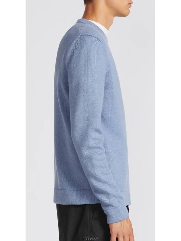 Couture Embroidered Cashmere Jersey Knit Top Blue - DIOR - BALAAN 3