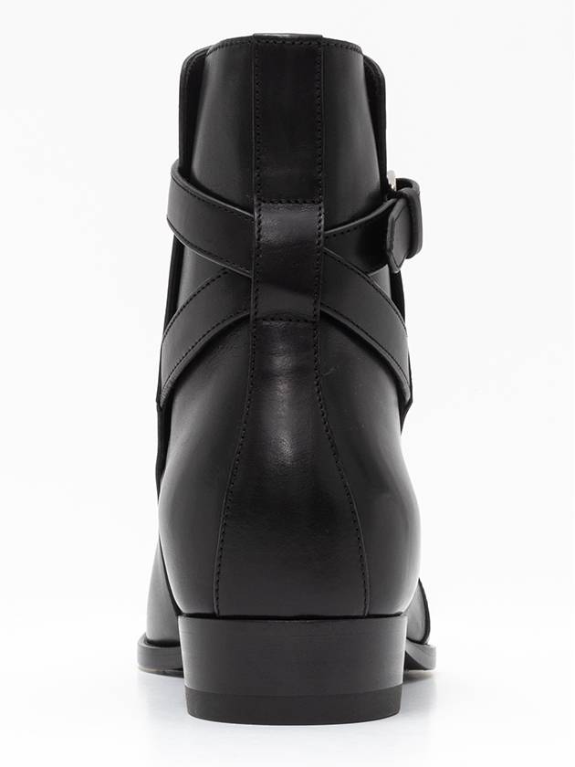 Wyatt Jodhpur Smooth Leather Angle Boots Black - SAINT LAURENT - BALAAN.