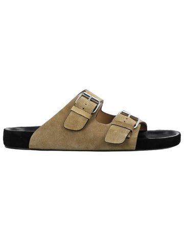 Lekson Suede Leather Sandals Taupe - ISABEL MARANT - BALAAN 1