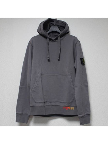 Wappen Patch Garment Dyed Hoodie Charcoal - STONE ISLAND - BALAAN 1