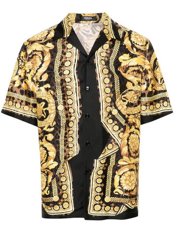 Versace Silk Baroque Short-Sleeve Shirt - VERSACE - BALAAN 1