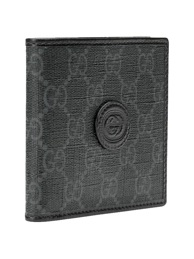 GG Supreme Interlocking G Halfwallet Black - GUCCI - BALAAN 3