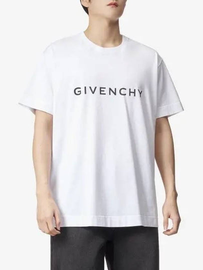 Logo Oversized Fit Cotton Short Sleeve T-Shirt White - GIVENCHY - BALAAN 2