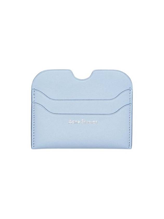 Leather card holder baby blue brown CG0234 DR1 - ACNE STUDIOS - BALAAN 1