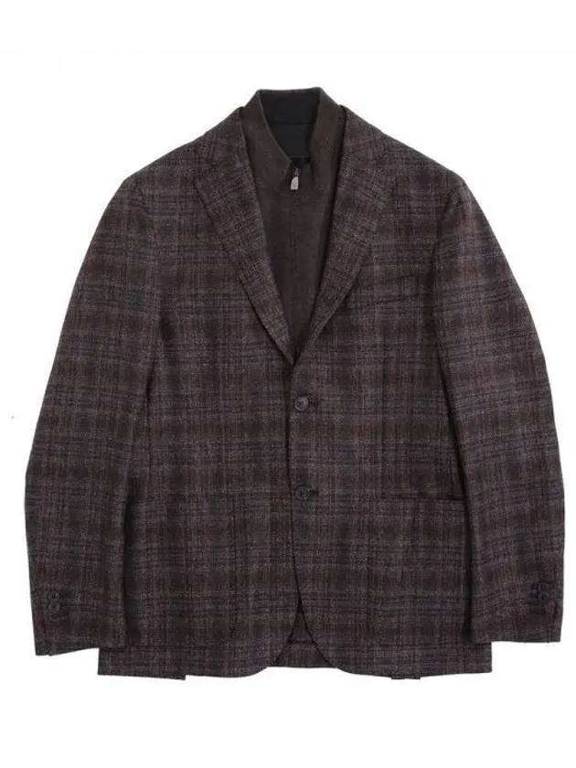 Brown Check Identity Wool Jacket C08JAIC03 271270 - CORNELIANI - BALAAN 1