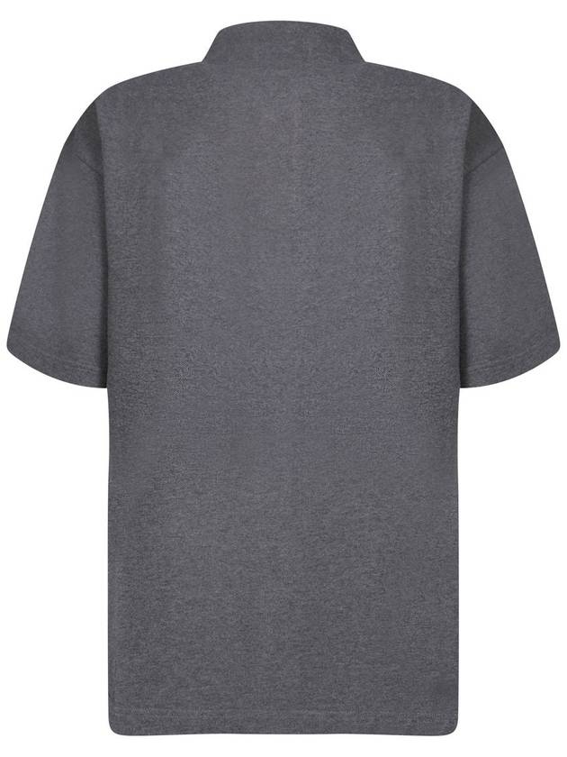 Bold Fox Head Patch Oversized Polo Shirt Grey - MAISON KITSUNE - BALAAN 3