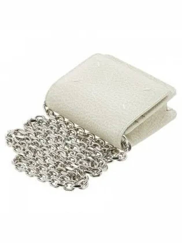 Embroidery Logo Chain Cald Wallet Light Grey - MAISON MARGIELA - BALAAN 4