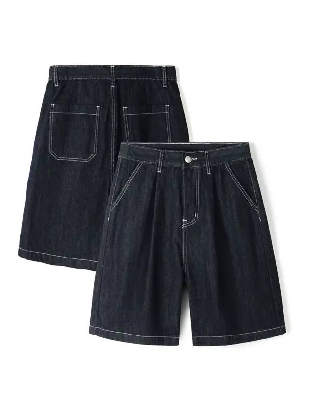 Washed Denim Bermuda Shorts Navy - INDUST - BALAAN 7