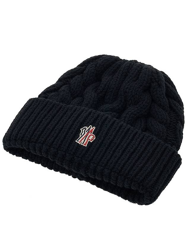 Grenoble Logo Patch Beanie 3B00014 M1172 999 - MONCLER - BALAAN 3