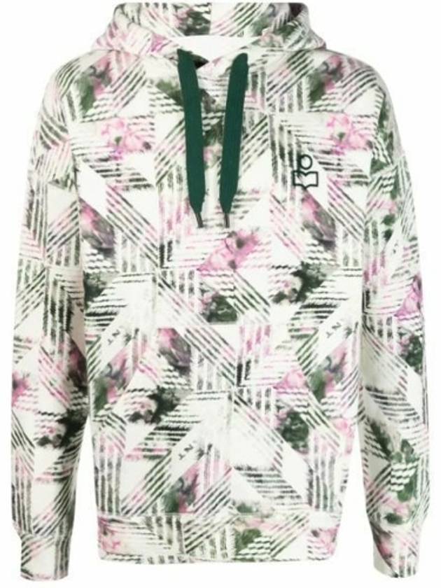 Malek Allover Graphic Cotton Hoodie White - ISABEL MARANT - BALAAN 2