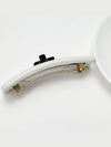 Black CC Logo White Leather Hairpin 4VCHA17991 - CHANEL - BALAAN 5