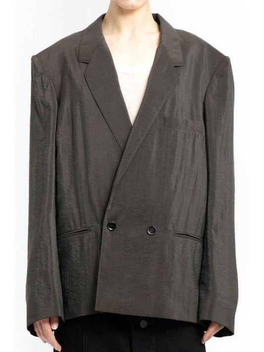 Double Breasted Blazer Jacket Brown - LEMAIRE - BALAAN 1