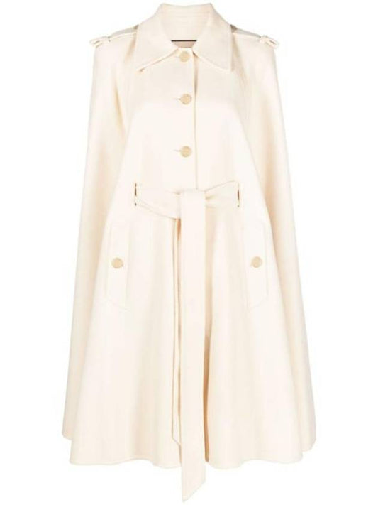 Cape Sleeves Button Up Half Coat Ivory - GUCCI - BALAAN 1