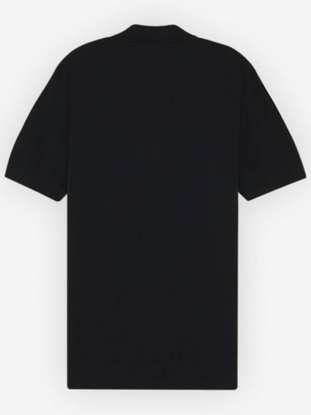 Fox Head Patch Cotton Polo Shirt Black - MAISON KITSUNE - BALAAN 3