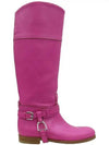 Smith Market Pink Color Leather Boots Women s Shoes - POLO RALPH LAUREN - BALAAN 3