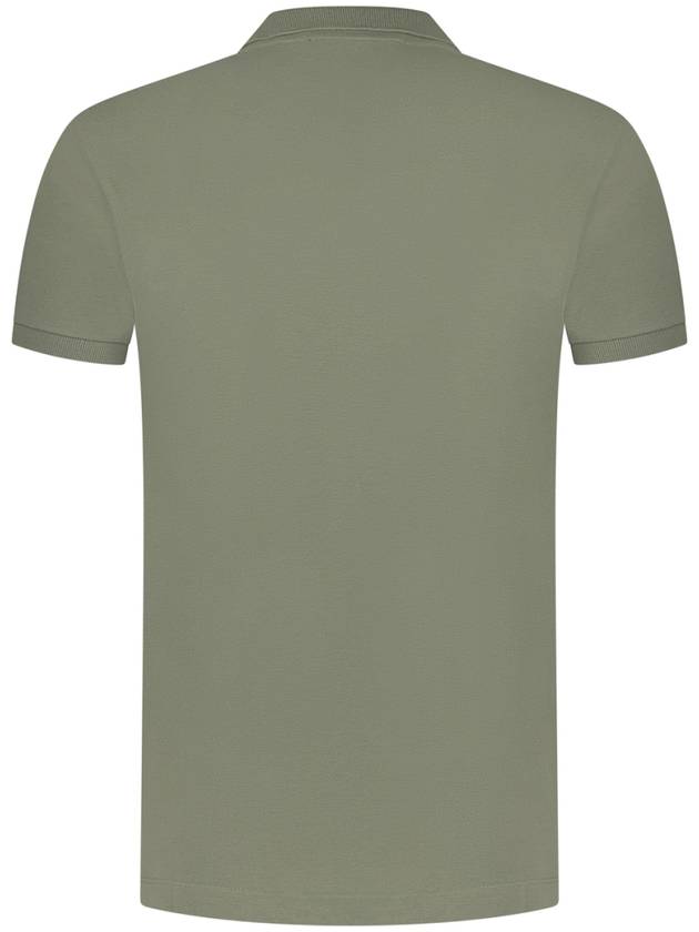 Stretch Cotton Pique Short Sleeve Polo Shirt Dark Green - STONE ISLAND - BALAAN 3