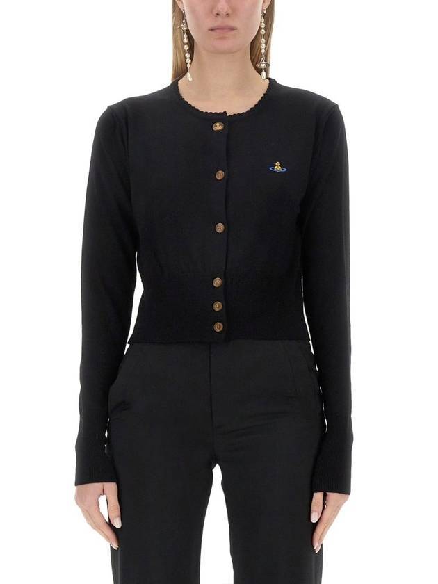 Bea Cropped Cardigan Black - VIVIENNE WESTWOOD - BALAAN 2