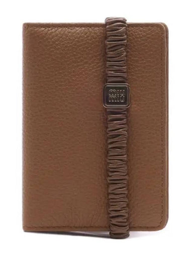 Logo Plaque Half Wallet Brown - MIU MIU - BALAAN 1