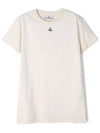 Embroided ORB Peru Short Sleeve T-Shirt Beige - VIVIENNE WESTWOOD - BALAAN 2