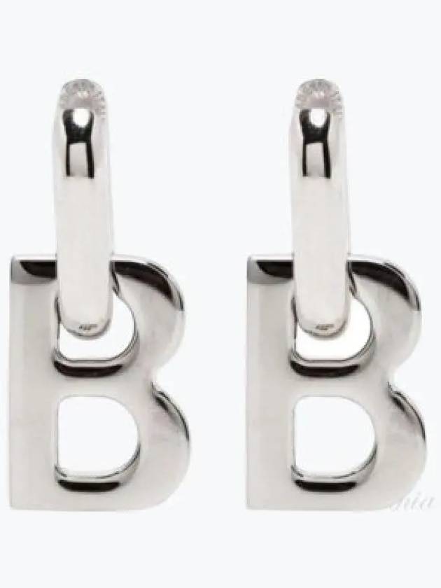 B Chain Brass Earrings Silver - BALENCIAGA - BALAAN 2