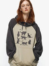 Cat Cat Cat Raglan Hooded Top Charcoal - CPGN STUDIO - BALAAN 4