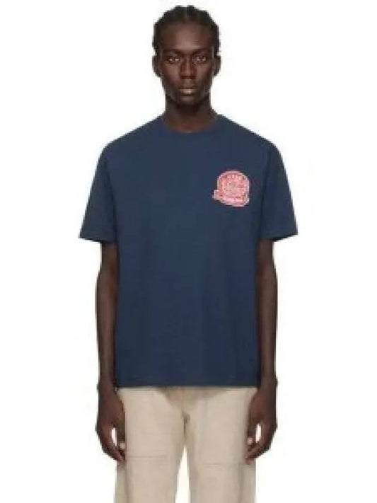 Draw Varsity Embroidered Cotton Short Sleeve T-shirt Navy - KENZO - BALAAN 2