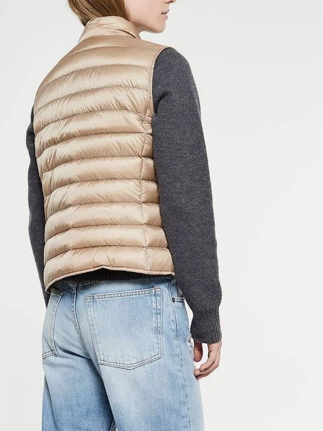 Liane Logo Patch Down Vest Dark Beige - MONCLER - BALAAN 4