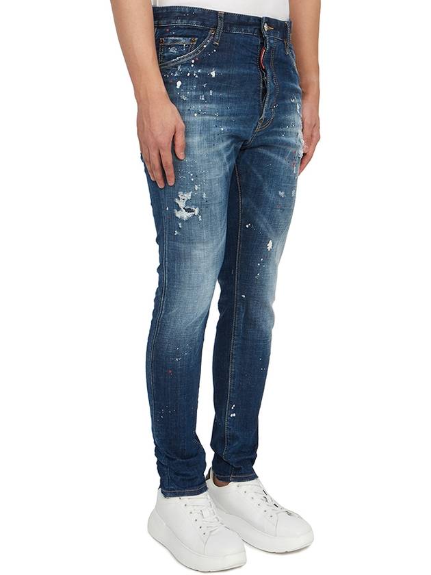 Long Crotch Cotton Jeans Blue - DSQUARED2 - BALAAN 4