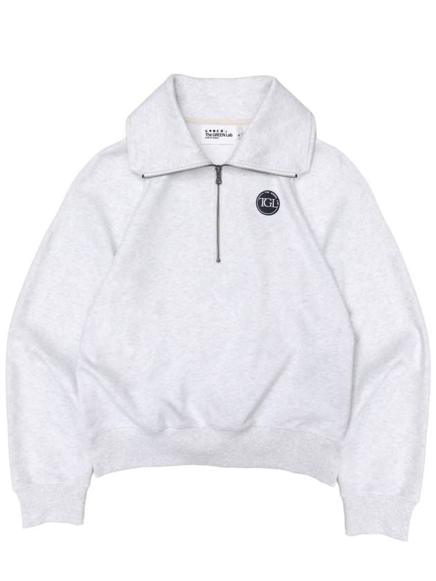 Half Zipper Sweatshirts White Melange Grey - THE GREEN LAB - BALAAN 5